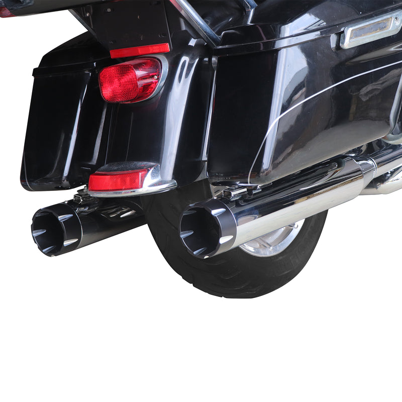 Sharkroad 4.5” Chrome Slip On Mufflers Exhaust for Harley Touring 1995-2016 Pro-Baffle