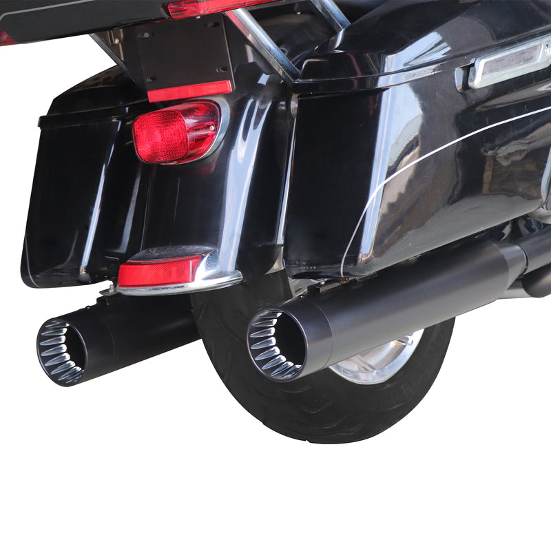 Sharkroad Harley Touring 1995-2016 4.5” Chrome Slip On Mufflers Pro-Baffle