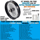 21*3.5'' Stainless Steel Fat Spokes 21 Inch Front Wheel Dual Disc for 00-07 Touring Harley Davidson Wheels Rims Updating