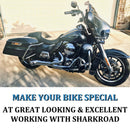 SHARKROAD Torched Chrome 2 Into 1 Exhaust Pipes for Harley Touring 1995-2016 Full Exhaust System