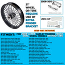 21*3.5'' Stainless Steel Fat Spokes 21 Inch Front Wheel Dual Disc for 00-07 Touring Harley Davidson Wheels Rims Updating