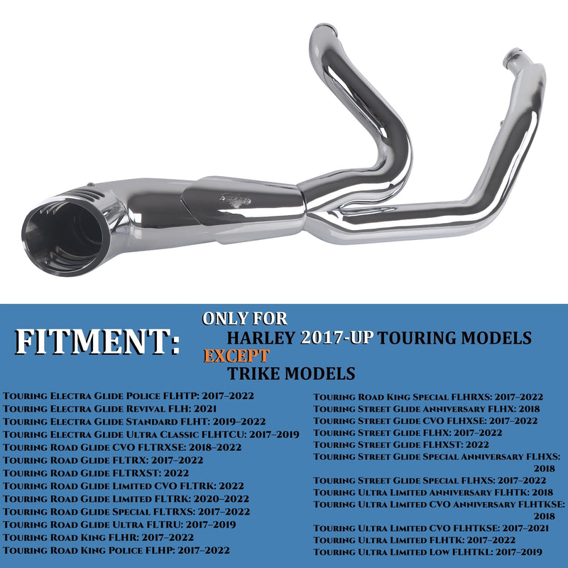 2 Into 1 Exhaust For Harley Touring 2017-up Models, Amazing Deep Rumble Tone