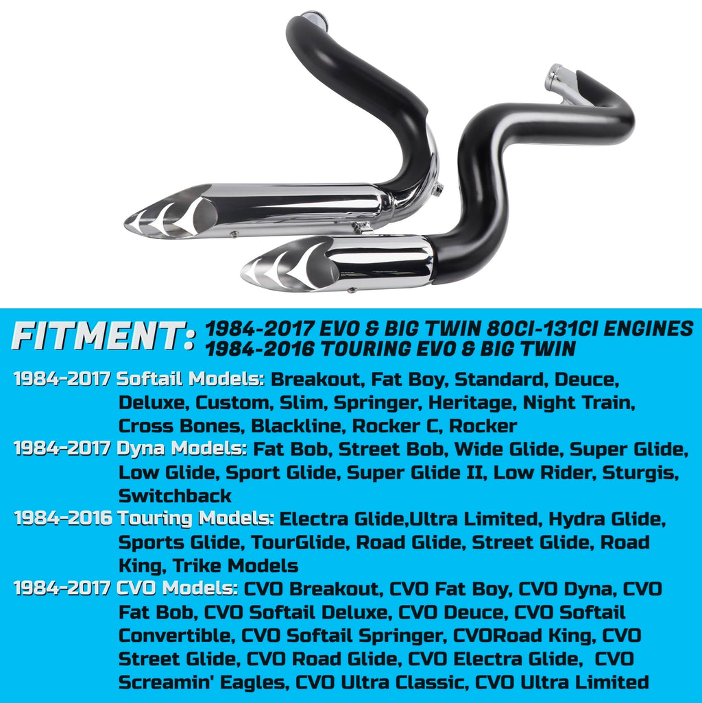 2-1 for 1984-Up Harley Sportster Exhaust, for Touring Exhaust, Softail Upgrade 2-1 for 1984-Up Harley Sportster Exhaust, for Touring Exhaust, Softail Upgrade