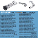 Sharkroad Chrome 2-Into-1 Exhaust for 1995-2016 Harley Touring-Sound Great