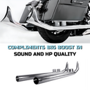 Upswept Fishtail Exhaust for Harley Davidson 17-UP Touring & Bagger Exhaust