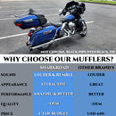 Sharkroad Harley Touring 1995-2016 4.0” Black Slip On Mufflers