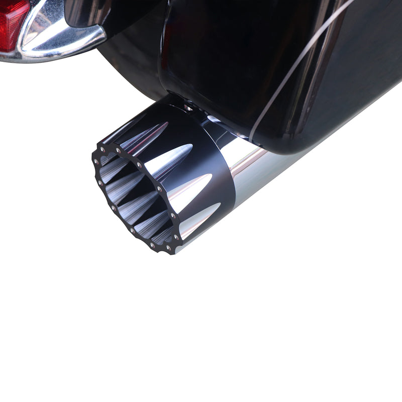 Sharkroad 4.5” Chrome Slip On Mufflers Exhaust for Harley Touring 1995-2016 Pro-Baffle