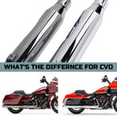 Sharkroad 4.5 cal Slip-On Mufflers for 1995-UP Harley Touring - Torched Chrome