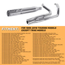 SHARKROAD Performance 2-1 Full System for Harley Exhaust Pipes 95-16 Touring