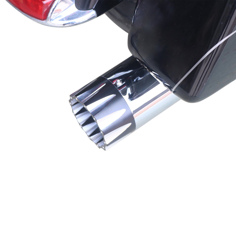 Sharkroad 2017-2024 4” Chrome Slip On Mufflers Exhaust for Harley Touring M8