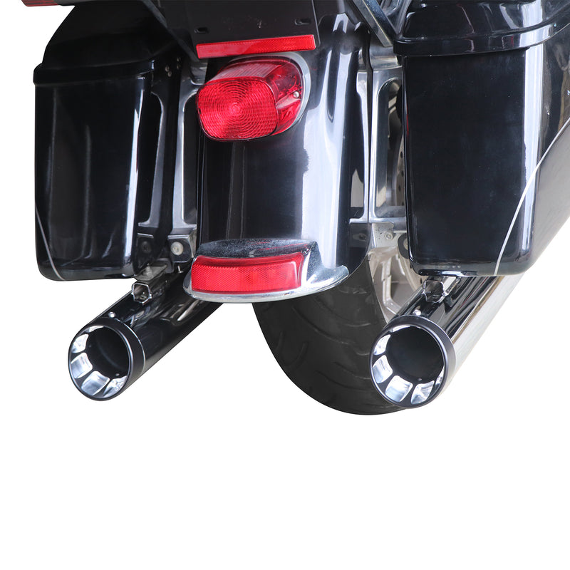 SHARKROAD 4.0 Slip-On Mufflers For Harley Touring 2017-Up – Chrome, Deep Aggressive Tone, 31" Length