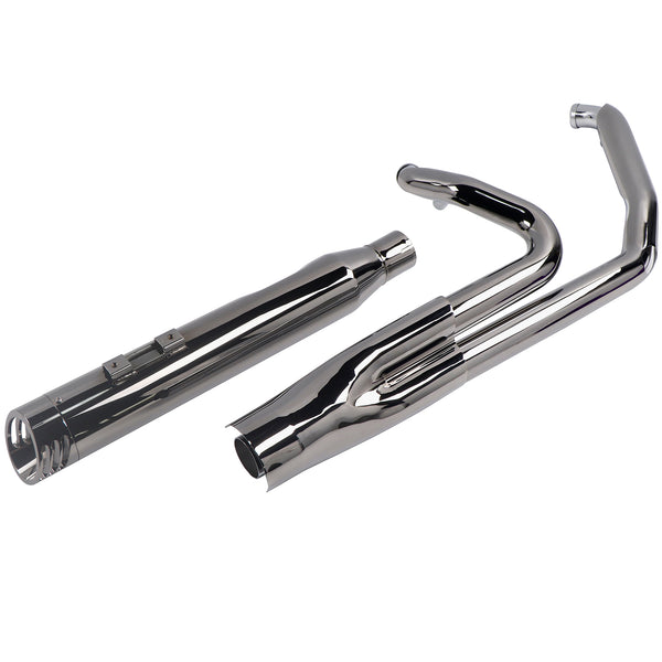 Sharkroad Black Chrome 2 into 1 Exhaust System 4" Muffler for 2017-2024 Harley Touring BACK ORDER