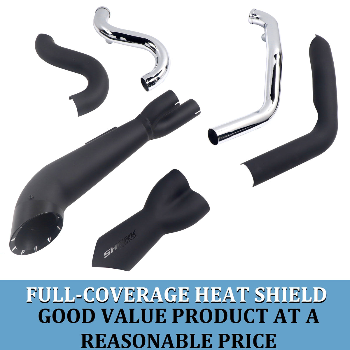 SHARKROAD 2 Into 1 Exhaust Pipes for Harley Touring 1995-2016 Full Exh