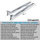 Sharkroad Chrome True Duals w/42 in Long Fishtail Mufflers for Harley Softail