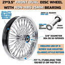 21*3.5''  2008-later Harley Touring Stainless Steel Spokes Front Dual Wheels Bearing