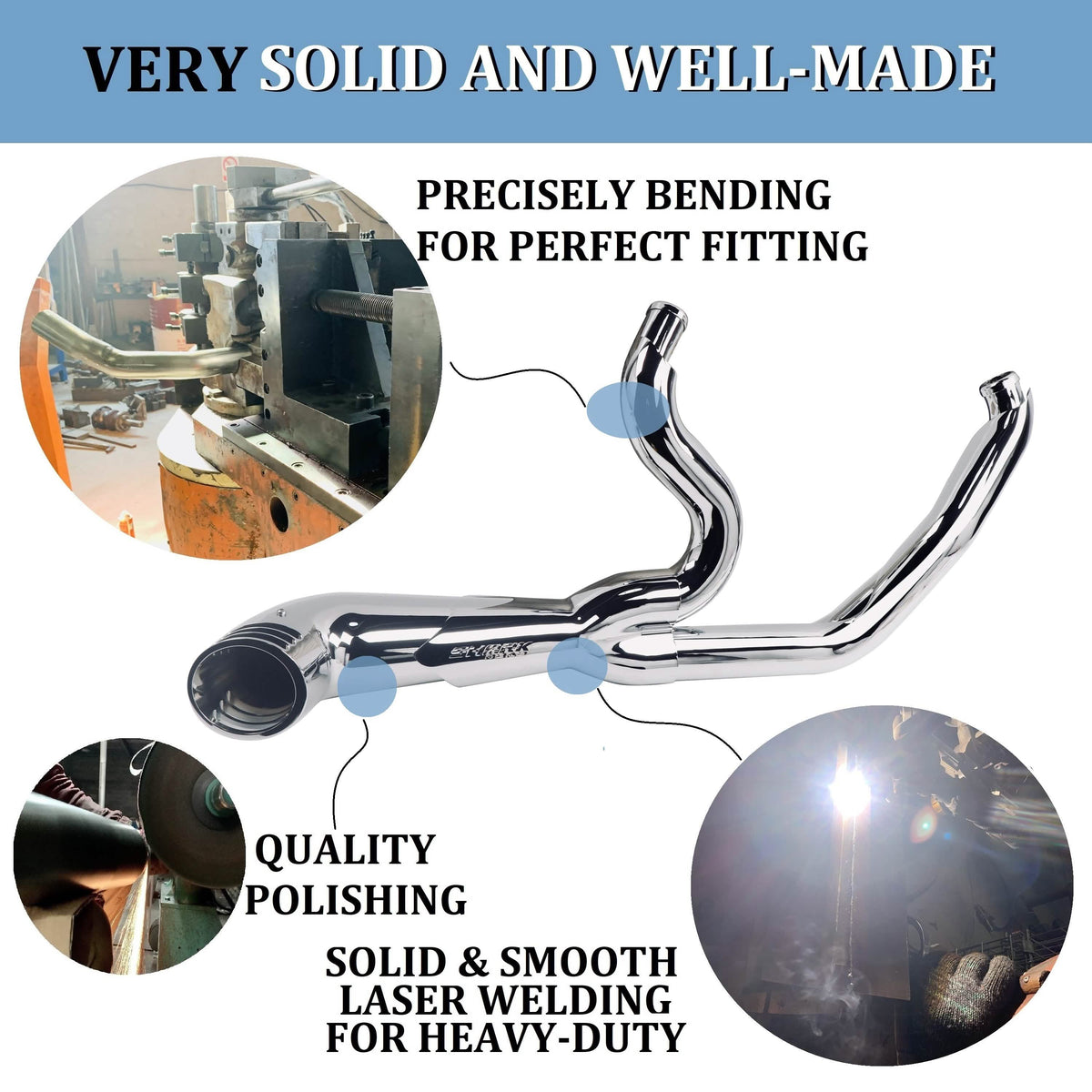 1/16MonsterEnergy　WestCorstCustomsCamaro SHARKROAD Torched Chrome 2 Into 1 Exhaust Pipes for Harley