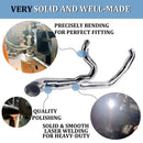 SHARKROAD Torched Chrome 2 Into 1 Exhaust Pipes for Harley Touring 1995-2016 Full Exhaust System