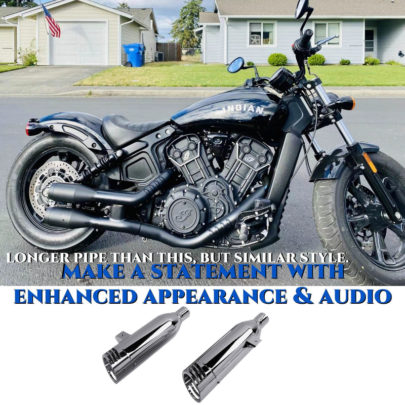 4.0" Slip-On Exhaust Muffler for Indian Scout (2015-2025) – Deep V-Twin Sound | Matte Black | Easy Bolt-On Installation