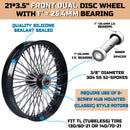 21*3.5'' Stainless Steel Fat Spokes 21 Inch Front Wheel Dual Disc for 00-07 Touring Harley Davidson Wheels Rims Updating