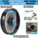 21X3.5" for 2008-UP Harley Softail Front Fat Spoke Wheel SD Black