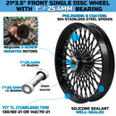 21*3.5'' Front Wheel for 00-06 Softail Harley 21 Wheel Updating,  Laced Fat Spoke Wheel Black