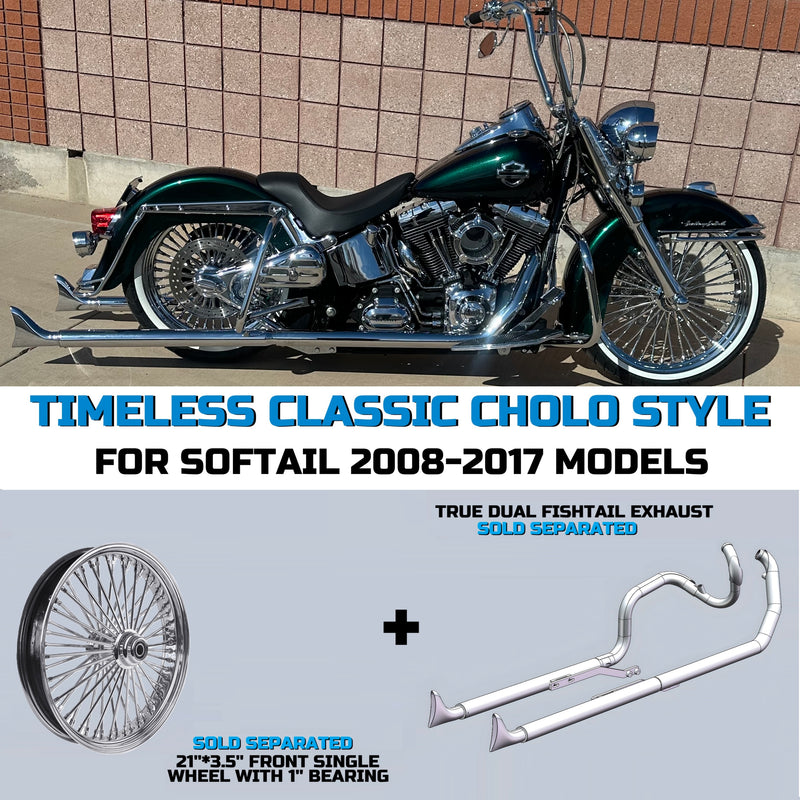 18"×3.5" Chrome Rear Wheel Fat Spokes for Harley Dyna/Softail/Sportster (2008-Up) & Touring Only 2008 Models