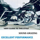 Sharkroad Chrome 2-Into-1 Exhaust System for 17-UP Harley Touring, Deep Rumble