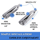 Sharkroad 4.0" Slip-on Chrome Exhaust for Indian Scout 2015-2025 – Deep V-Twin Sound