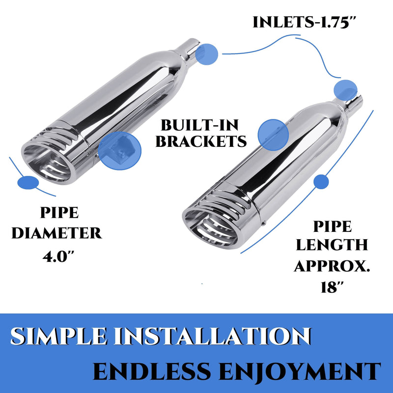 4.0" Slip-On Exhaust Muffler for Indian Scout (2015-2025) – Deep V-Twin Sound | Matte Black | Easy Bolt-On Installation