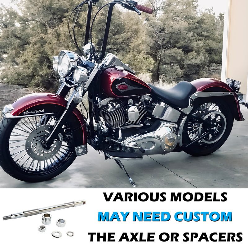 SHARKROAD 21*3.5'' Front Wheel for 00-06 Softail Harley 21 Wheel Updating, 52 Spoke Laced 21x3.5 Fat Spoke Wheel for Harley Softail Front Wheel