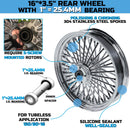 Front and Rear Wheels Combo for 2000-2007 Harley Touring Fat Spoke Wheel Chrome W/Rotors