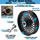 16*3.5" Rear Wheel Chrome Fat Spokes Rim for 08-up Harley Dyna/Softail/ Sportster, for Touring Only 2008 ABS Models