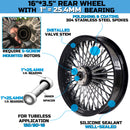 16*3.5" Rear Wheel Chrome Fat Spokes Rim for 08-up Harley Dyna/Softail/ Sportster, for Touring Only 2008 ABS Models