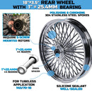 Front and Rear Wheels Combo for 2000-2007 Harley Touring Fat Spoke Wheel Chrome W/Rotors