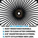 Stainless Steel Fat Spokes 21 Inch Front Black Wheel Dual Disc for 00-upTouring Harley Davidson Wheels Rims