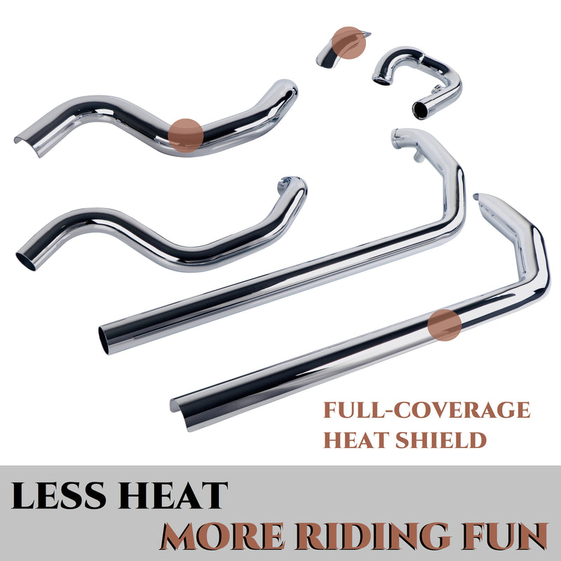 SHARKROAD 2.5" Classic TRUE-DUALS Full Exhaust System For Harley Softail 2000-2017 Models（副本）
