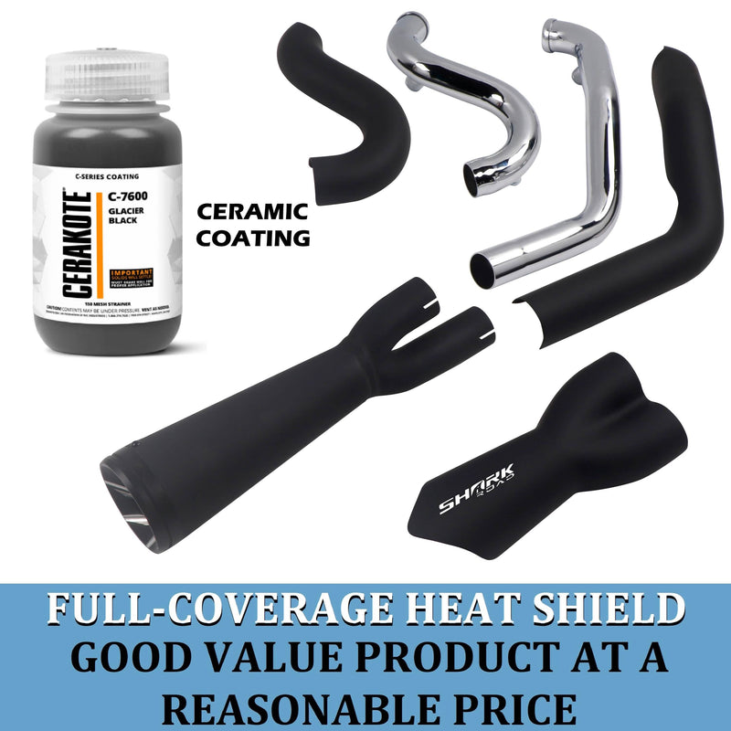 Sharkroad Cerakote Ceramic Coating 2-Into-1 Exhaust for 1995-2016 Harley Touring-Sound Great