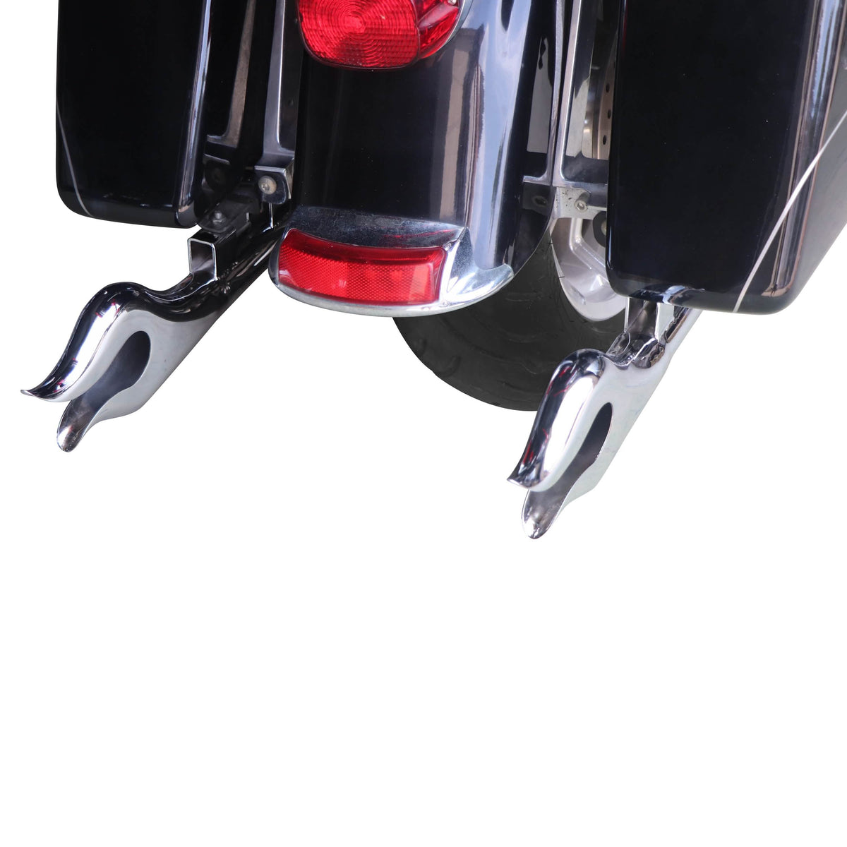 Classic Flame Fishtail Mufflers for Harley Davidson Touring Exhaust 95