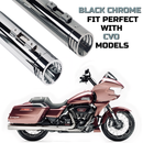 Sharkroad 4.5 inch Slip-On Mufflers for 1995-UP Harley Touring - Torched Chrome