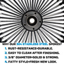 16*3.5" Rear Wheel Chrome Fat Spokes Rim for 08-up Harley Dyna/Softail/ Sportster, for Touring Only 2008 ABS Models