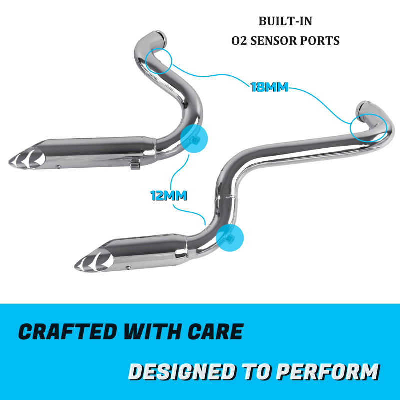 Sharkroad Performance Exhaust for Harley 1984-2016 Forward-control Touring, Softail & Dyna