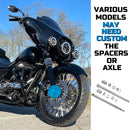 Stainless Steel Fat Spokes 21 Inch Front Black Wheel Dual Disc for 00-upTouring Harley Davidson Wheels Rims