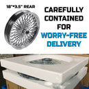 18"x3.5" Chrome Fat Spoke Rear Wheel for Harley 2000-2007 Touring/Dyna/Softail/Sportster (3.5" Rim), Stainless Steel 3/8'' Solid Spokes for Durable Lasting BACK ORDER