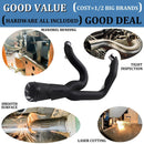 Sharkroad Cerakote Ceramic Coating 2-Into-1 Exhaust for 17-UP Harley Touring, Deep Rumble