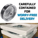 16*3.5" Rear Wheel Chrome Fat Spokes Rim for 00-07 Harley Dyna/Softail/Touring – Dual Bearing (1" & 3/4") w/ Reducer