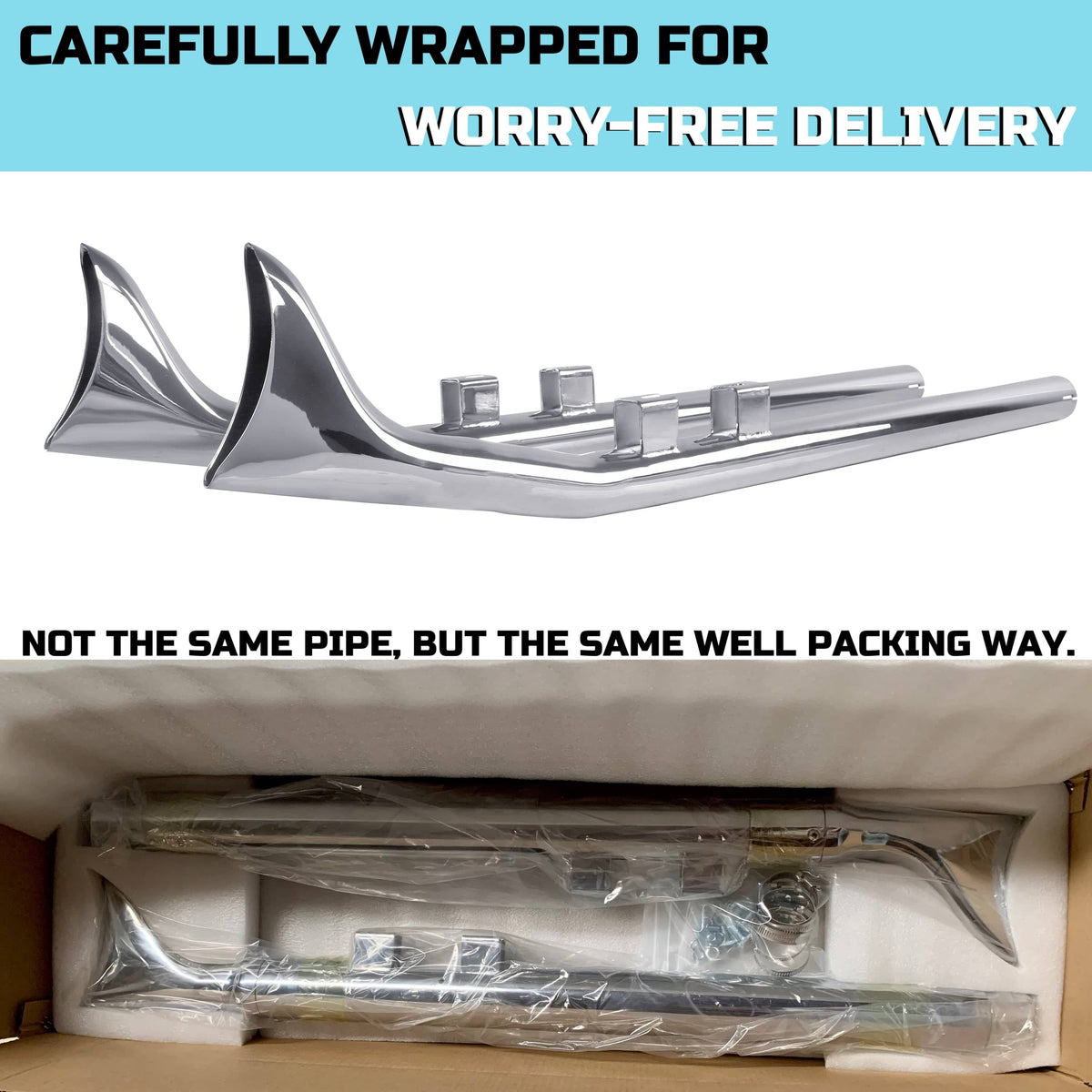 Upswept Fishtail Slip on Exhaust for Harley Davidson 95-16 Touring & B