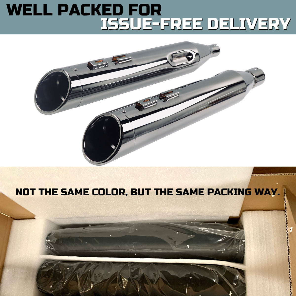 Sharkroad 4.5 cal Slip-On Mufflers for 1995-UP Harley Touring - Torche