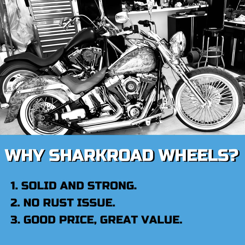 SHARKROAD 52 Spokes 21*3.5 Inch Front Wheel Single Disc Non-ABS for 2008-up Harley Softail Wheels & Harley Dyna Wheels Custom