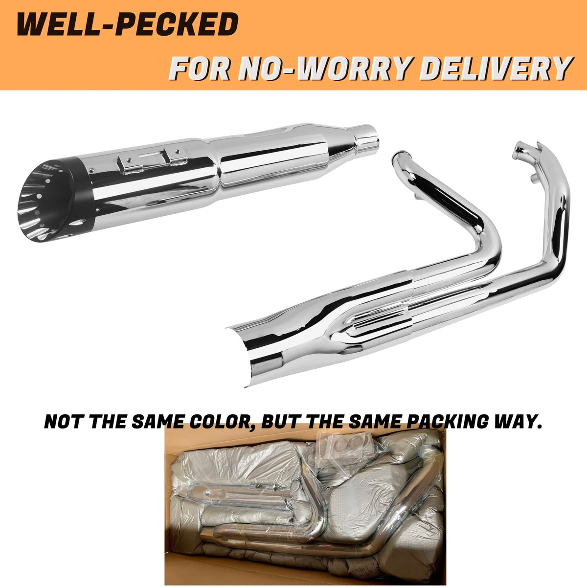 SHARKROAD 2 into 1 Exhaust With 5 inch Slip on Muffler for Harley Davi