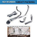 SHARKROAD Torched Chrome 2 Into 1 Exhaust Pipes for Harley Touring 1995-2016 Full Exhaust System